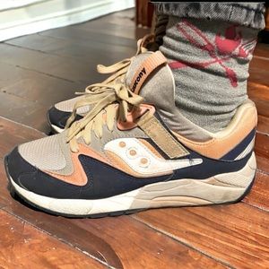 Saucony Grid 9000 Kith Sneaker Suede Leather & Mesh Upper Size EU 38